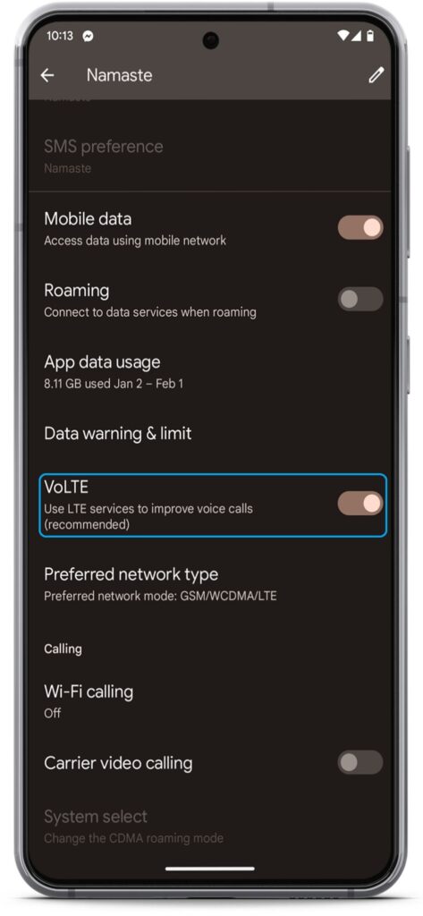 4G vs VoLTE option 