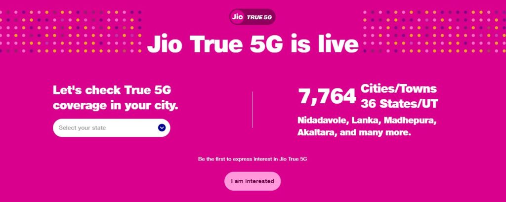 Jio 5G website