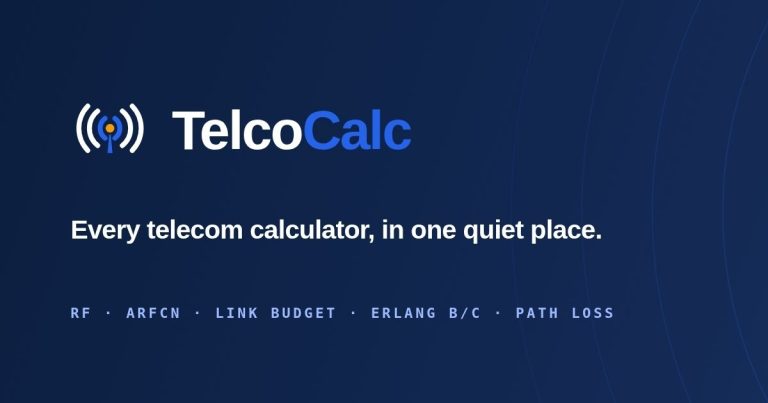TelcoCalc a Free RF calculator in Telecom launched