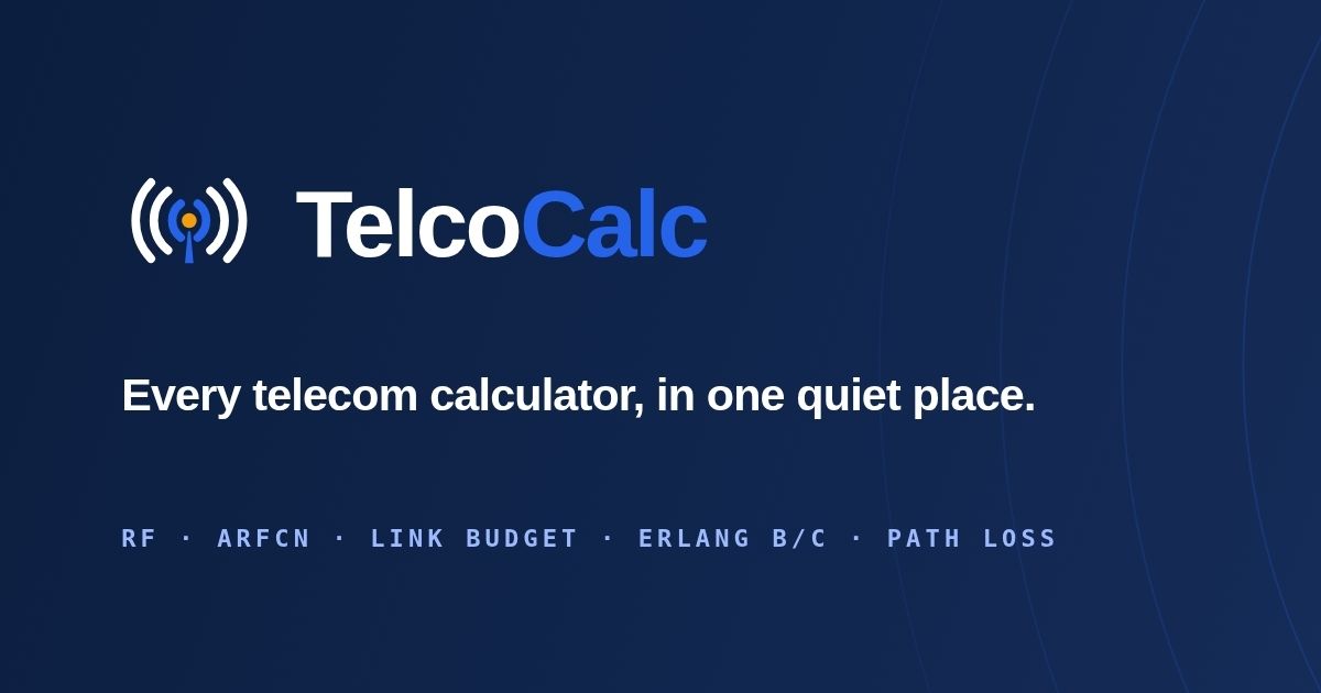 TelcoCalc a Free RF calculator in Telecom launched